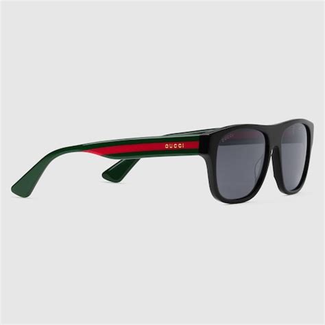 gucci black kand red mens sunglasses|red gucci sunglasses with bee.